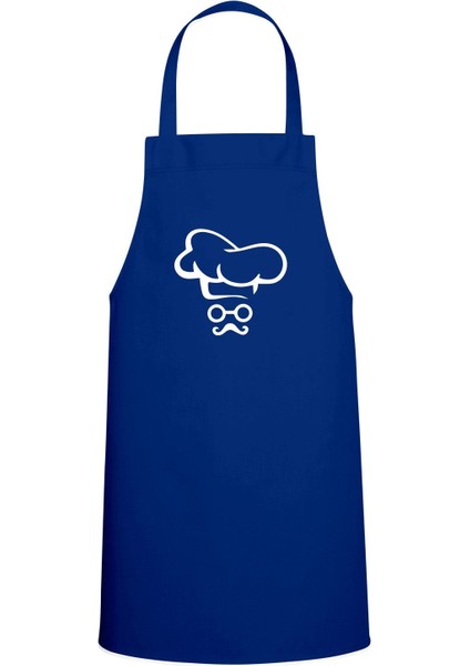 Lacivert Erkek Mutfak Önlüğü, Şık ve Rahat Tasarım, Özel Baskılı, Saks Mavisi