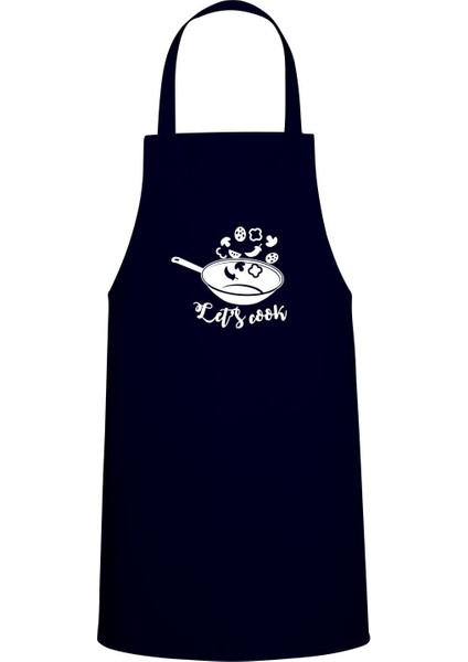 Yazılı Tava Temalı Mutfak Önlüğü, Lacivert, Şık ve İşlevsel Tasarım