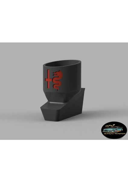 Alfa Romeo 156 Logolu Bardaklık (Boyasız Mat Siyah)