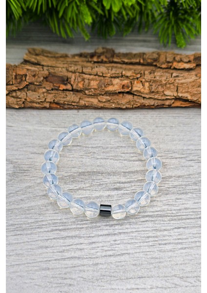 Opal Ay Taşı Bileklik ve Tesbih Erkek Doğal Taş Set 8 mm BT037