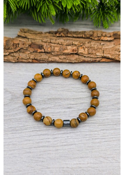 Odun Jasper Doğal Taş Tesbih ve Bileklik Set 8 mm BT031 modelleri