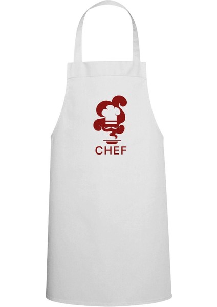 Beyaz Baskılı Mutfak Önlüğü, Şık ve Kullanışlı Tarifli Tasarım