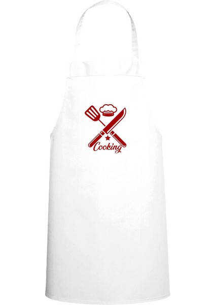 Yazılı Özel Tasarımlı Mutfak Önlüğü, Beyaz, Şık ve Fonksiyonel seçenek