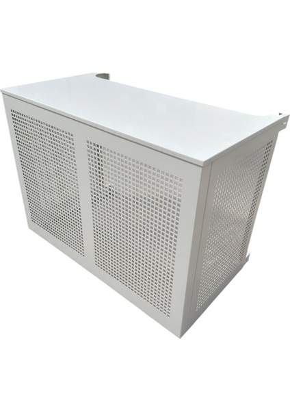 Klima Motoru Gizleme Kafesi 120X62X150 cm (H) Ral 9002 Beyaz Kare Delikli Xlarge Modeli