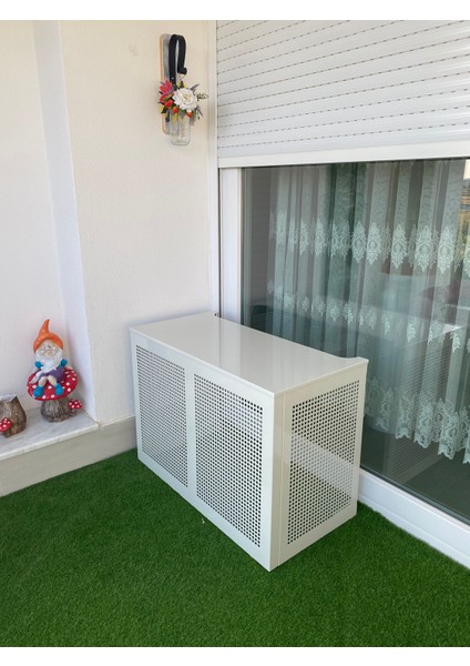 Klima Motoru Gizleme Kafesi 120X62X150 cm (H) Ral 9002 Beyaz Kare Delikli Xlarge Modeli