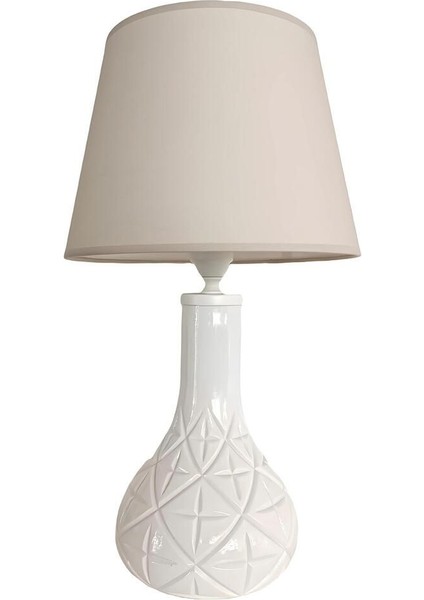 Gina Beyaz Cam Abajur