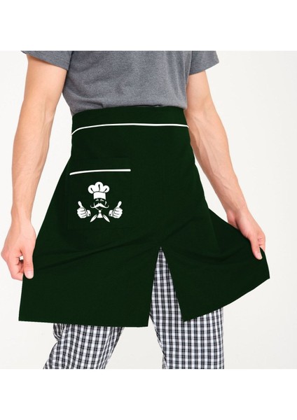 Yırtmaçlı Yarım Önlük, Şık ve Rahat, Keten, 100x100, Lacivert ve Yeşil