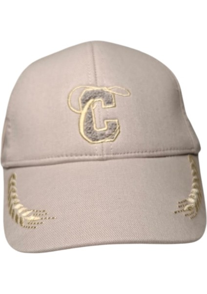 Spteks Kitti 9-15 Yaş Erkek Garson Taş Renk Siperi Nakışlı Yazlık Şapka modelleri