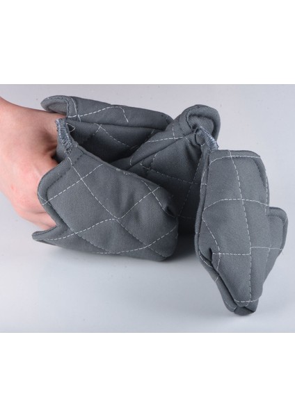 Gri ısı yalıtımlı silikon olmayan tencere ve fırın tutamaç seti, 12x21 cm