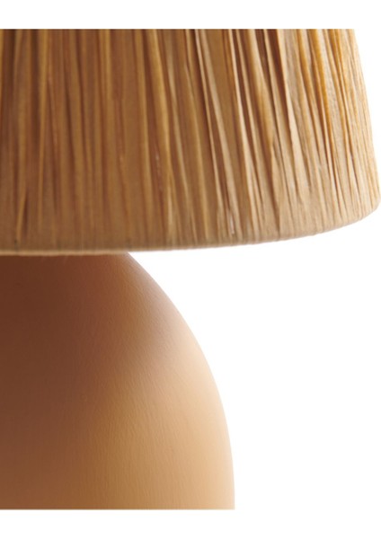 Hmy Design Rond Seramik Abajur - Hardal / Sarı - 37X24X24 cm fırsatları