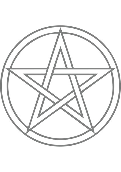 Pentagram Araba Sticker 17X17 cm Gri