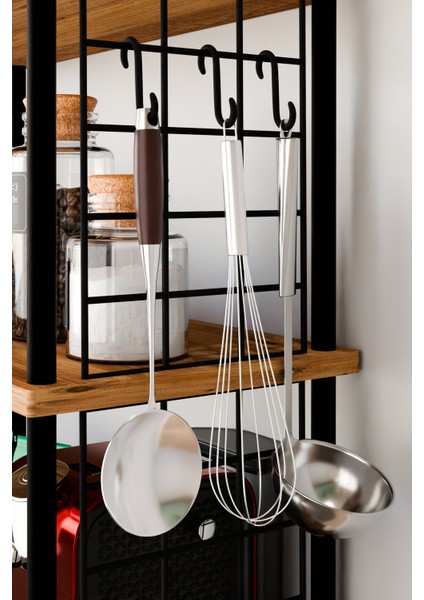 5 Raflı Çevir Kur Çok Amaçlı Raf – Tel Yan Panel, Açık Raf Sistemli Metal Gövdeli Organizer Dolap