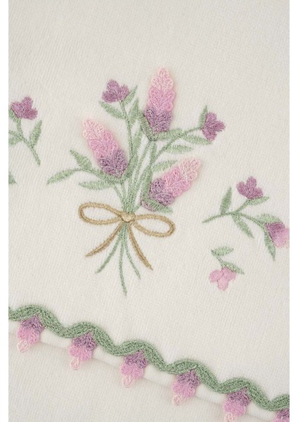 Krem Kadife Nakışlı Havlu 30x50, Yumuşak ve Şık Doku, Pamuk Malzeme, Tekil Ürün fiyatları