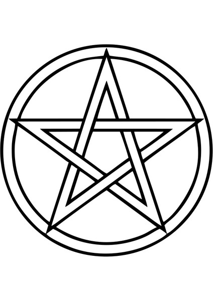 Pentagram Araba Sticker 17X17 cm Siyah