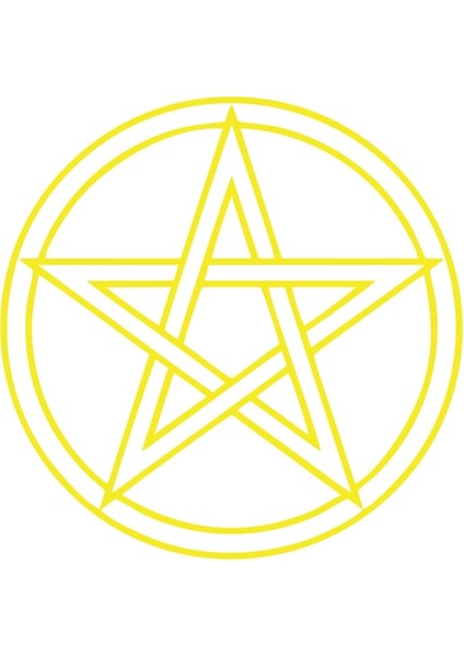 Pentagram Araba Sticker 17X17 cm Sarı