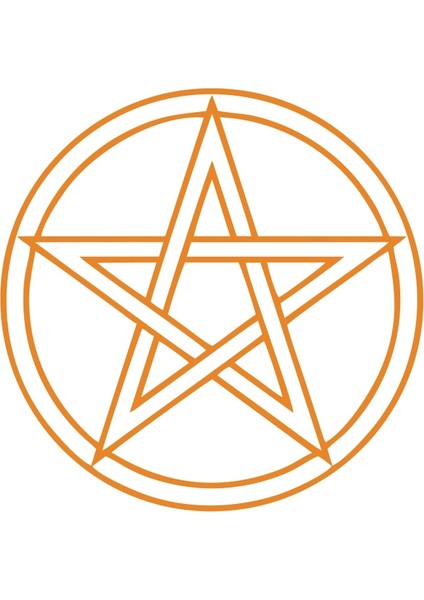 Pentagram Araba Sticker 17X17 cm Turuncu