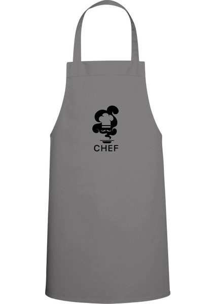 Şık ve kullanışlı gri mutfak önlüğü, aşçı tasarımı, hediye seçeneği