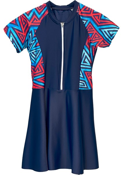 Uv Korumalı Etekli Taytlı Kısa Kol Kız Çocuk Mayo Mira 1511 LACIVERT02 Üçgen fiyatları