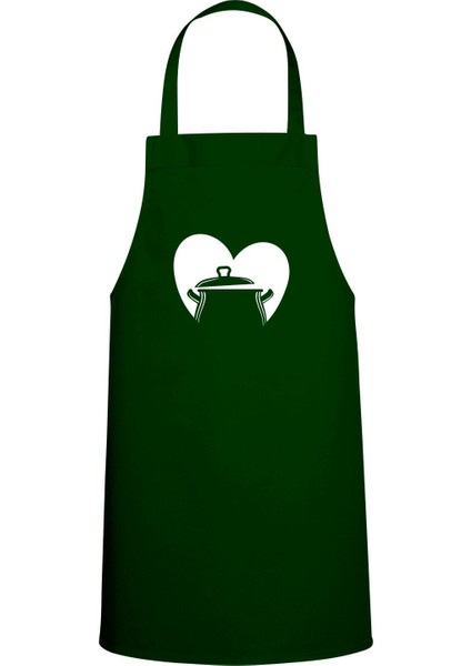 Avcı Yeşili Baskılı Mutfak Önlüğü, Şık ve Rahat Tasarım, Renk: Mavi