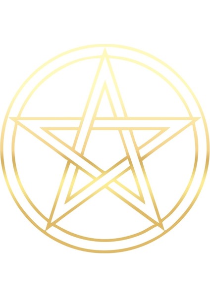 Pentagram Araba Sticker 17X17 cm Gold