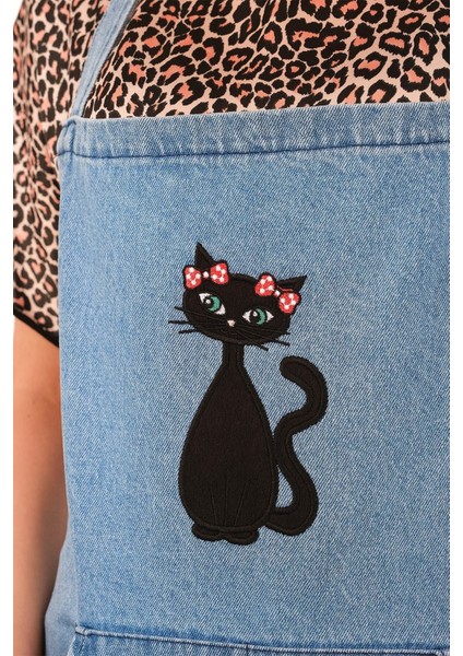 Mavi Kot Mutfak Önlüğü, Rahat ve Şık Tasarım, Pamuk, 74x65 cm fırsatları