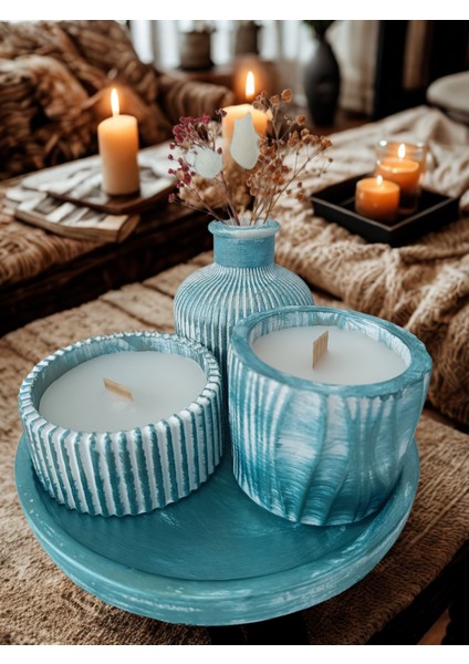 Crafts Tasarım 3 Lü Dekoratif Mum Seti Yağmur Ormanları