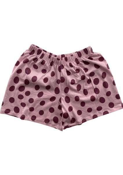 Kadın Puantiye Desenli Kalın Askılı Şortlu Pijama Takım - 5640 - Stlla Pnk modelleri