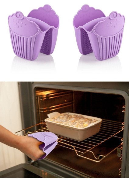 Çok Renkli Silikon Fırın Eldiveni 10x10 cm, ısı yalıtımlı ve kaymaz tasarım fiyatları