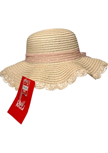 Spteks Kitti 2-6 Yaş Kız Çocuk Orta Bej Renk Tavşan ve Fiyonk Figürlü Hasır Yazlık Şapka indirimleri