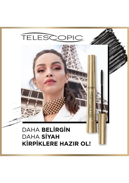 L'oréal Paris Telescopic Siyah Uzun Görünüm Veren Maskara