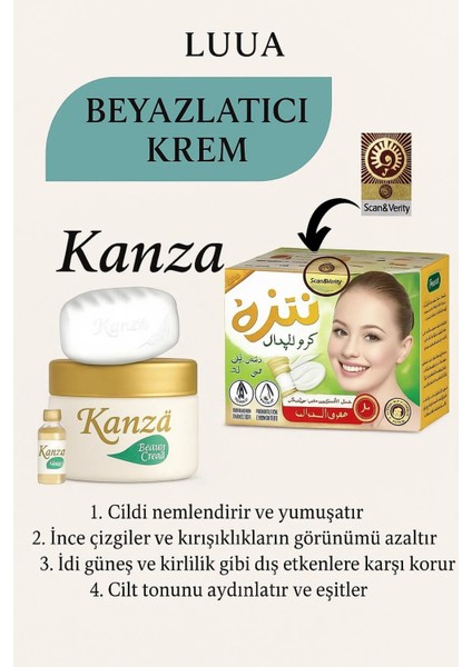 Kanza 3’Lü Cilt Bakım Seti - Beyazlatıcı & Nemlendirici & Etki
