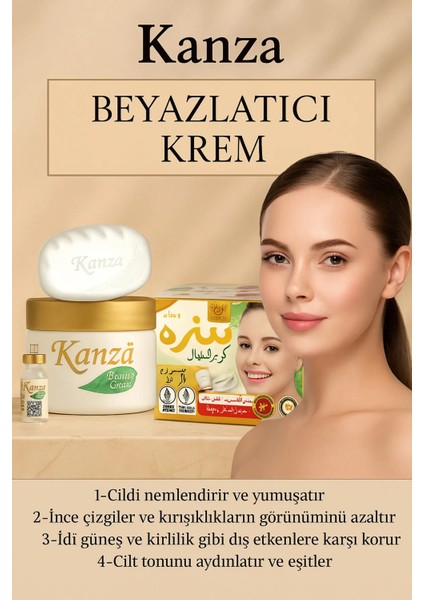 Kanza 3’Lü Cilt Bakım Seti - Beyazlatıcı & Nemlendirici & Etki fiyatları