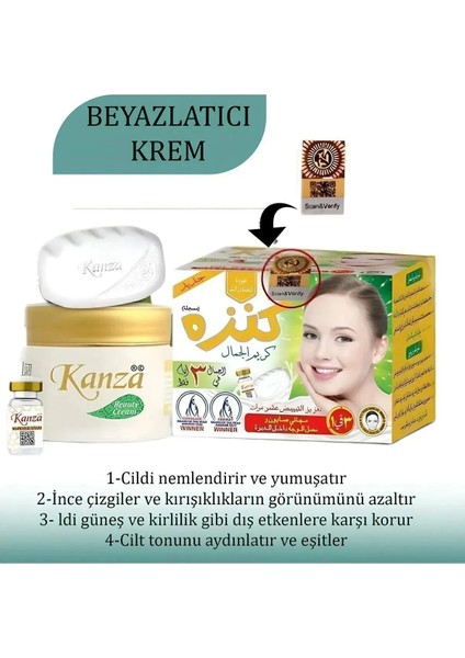 Kanza 3’Lü Cilt Bakım Seti - Beyazlatıcı & Nemlendirici & Etki modelleri