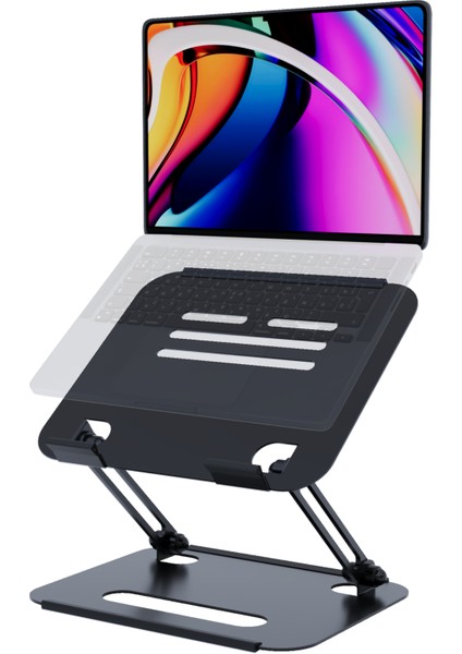 Basic Tüm Modellerle Uyumlu Çelik Sınırsız Açıda Kolay Ayarlanır Laptop Standı Yükseltici