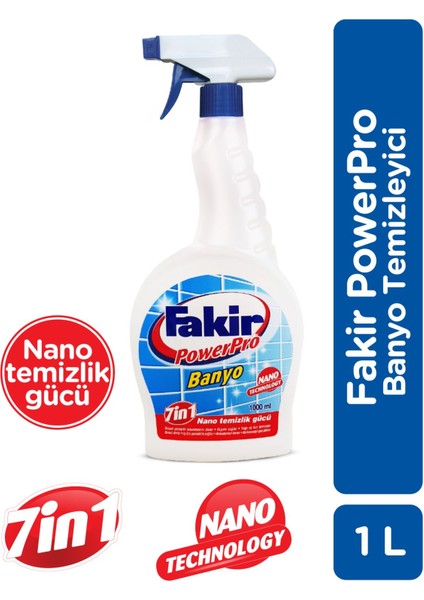 Powerpro Banyo Temizleyici 1 l – Nano Teknolojili 7’si 1 Arada Etki, Yoğun Kir ve Kireç Karşıtı