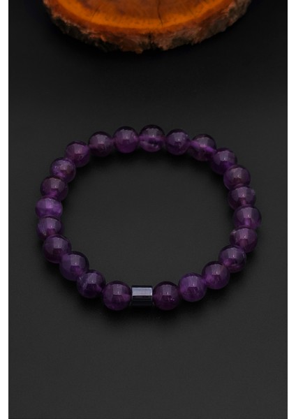 Ametist Bileklik Kadın Erkek Doğal Taş Bileklik 8 mm BT024 fiyatları