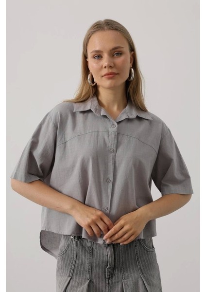 Yarım Kol Gömlek - Gri