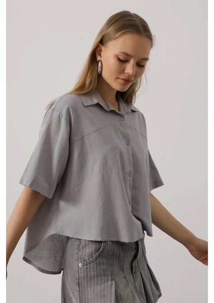 Yarım Kol Gömlek - Gri fiyatları