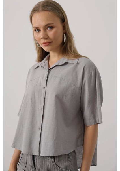 Yarım Kol Gömlek - Gri modelleri