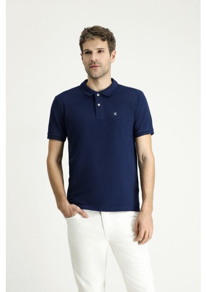 Polo Yaka Slim Fit Dar Kesim Nakışlı Pamuk Tişört modelleri