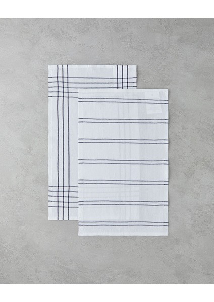 Lacivert 2'li pamuk polyester kurulama bezi 30x50 cm, yumuşak ve dayanıklı kullanım