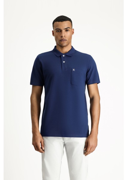 Cepli Polo Yaka Regular Fit Nakışlı Pamuk Tişört
