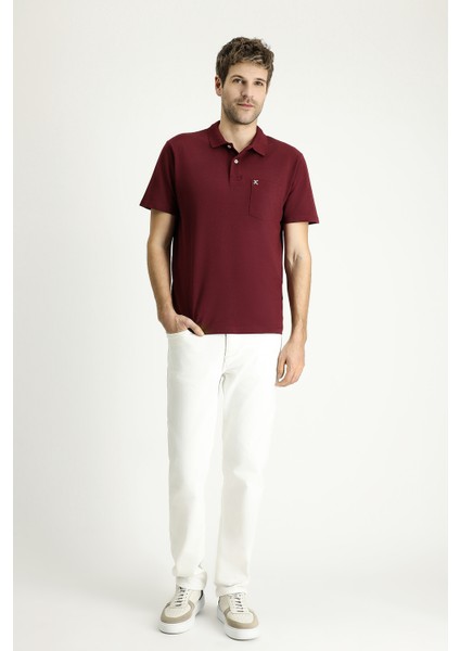 Cepli Polo Yaka Regular Fit Nakışlı Pamuk Tişört
