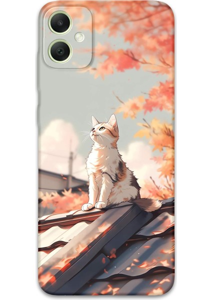 Galaxy A04E Uyumlu Kedi Desenli Telefon Kılıfı + Ekran Koruyucu - 5784
