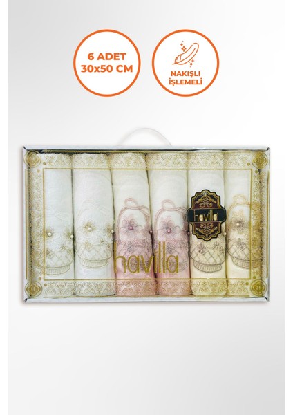 6'lı Kadife Güpürlü Mutfak Havlusu Seti 30x50 cm, şık ve kullanışlı ürün