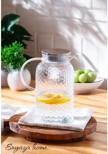Paslanmaz Çelik Süzgeç ve Vakumlu Kapak, Borosilikat Cam Sürahi (2,250 Ml) Origamicarafe