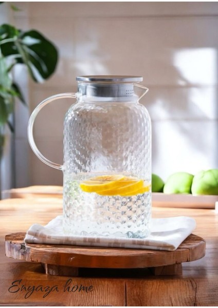 Paslanmaz Çelik Süzgeç ve Vakumlu Kapak, Borosilikat Cam Sürahi (2,250 Ml) Origamicarafe