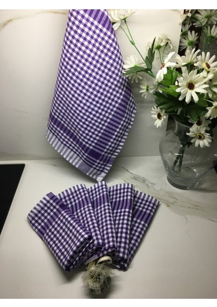 Lila 4'lü Mutfak Kurulama Bezi Seti, pamuk, şık ve kullanışlı mutfak aksesuarı