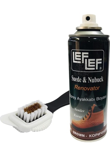 Leflef Süet, Nubuk Sprey Boya + 4 Yönlü Süet Nubuk Fırçası