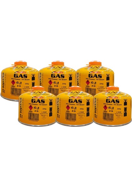 230 Gr. Gaz Ocak Kartuşu 6 Adet EVO-010-A1